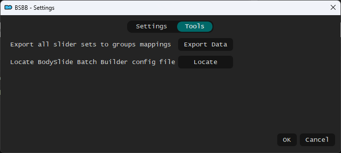 BSBB Tools Screen